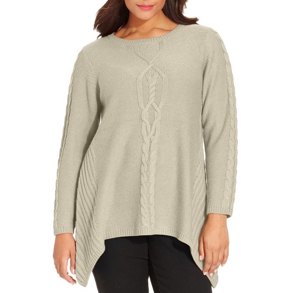 Style & Co Warm Vanilla Handkerchief Hem Sweater - Picture 2 of 3